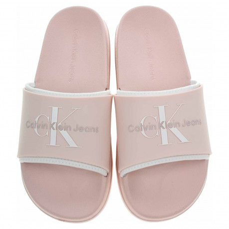 Plážové pantofle Calvin Klein YW0YW00585 TLL Peach Blush-Bright White
