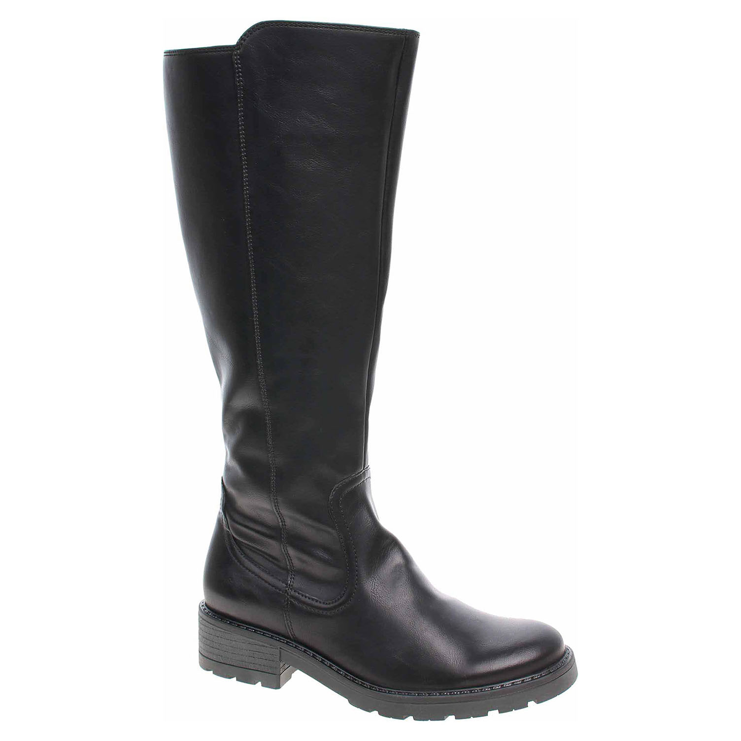 63111-63 schwarz lepené dámské kozačky, L lýtko, vyteplené