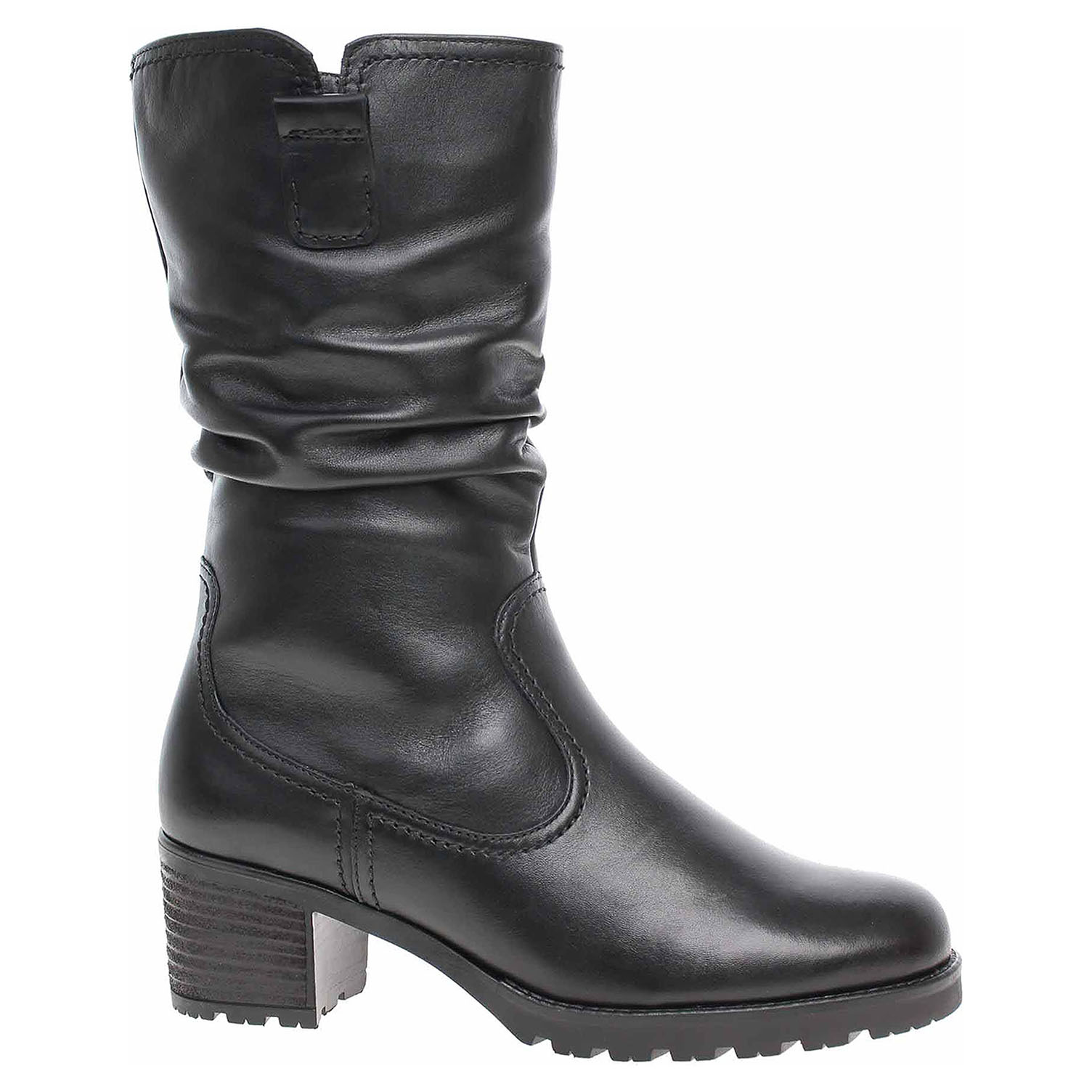 32.802.90 schwarz lepené dámské kozačky, beran, zip