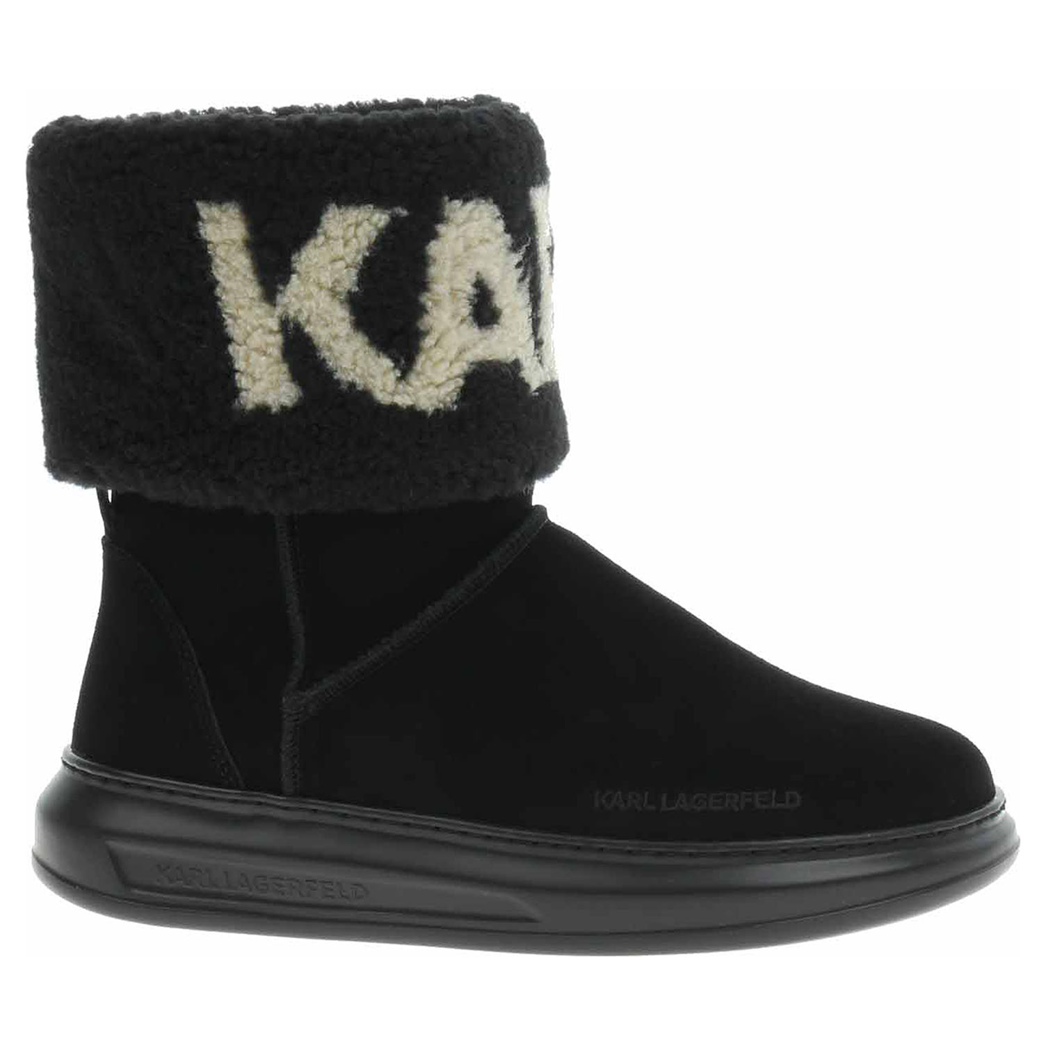 Dámské polokozačky Karl Lagerfeld KL44552 Black Suede