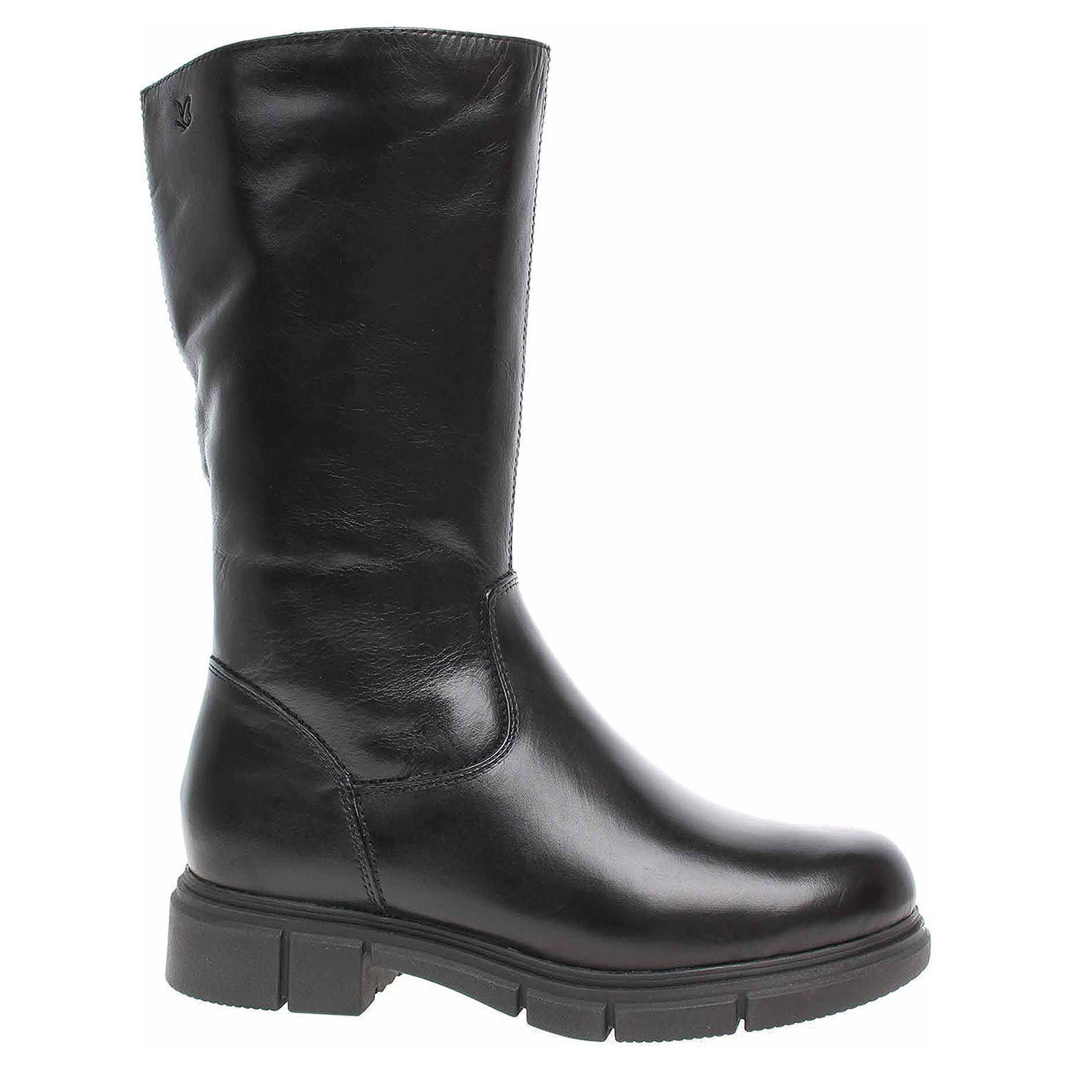 9/9-26420/23 022 black nappa lepené dámské kozačky, vlna CAPRICE