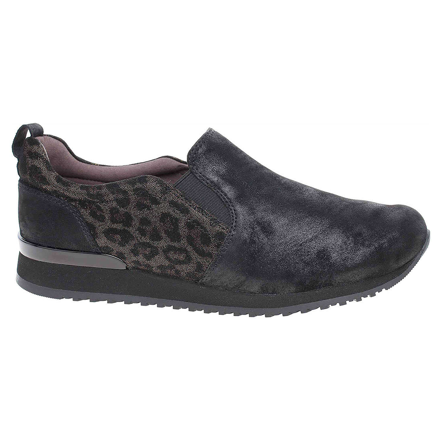 9/9-24600/23 094 black leo comb lepené dámské mokasiny, H šíře CAPRICE