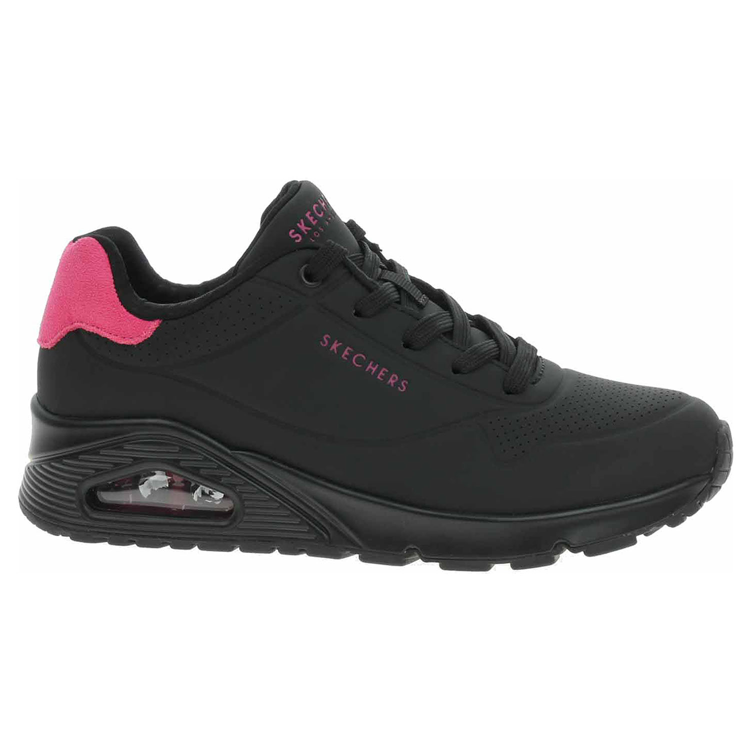 Skechers Uno - Pop Back black-hot pink 37,5