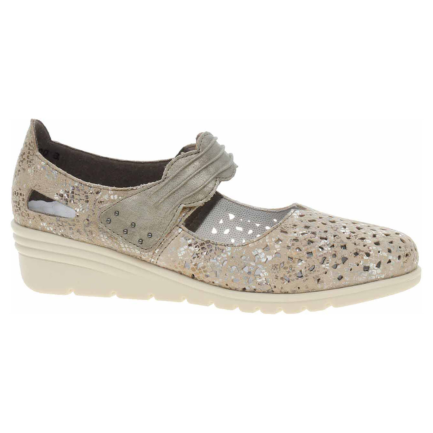 Dámské baleriny Rieker L5359-90 beige -metallic 38