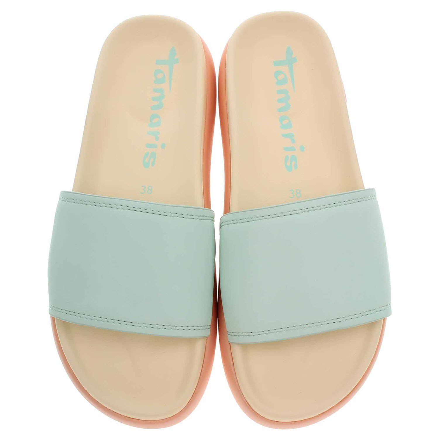 Dámské plážové pantofle Tamaris 1-27511-44 mint comb 38