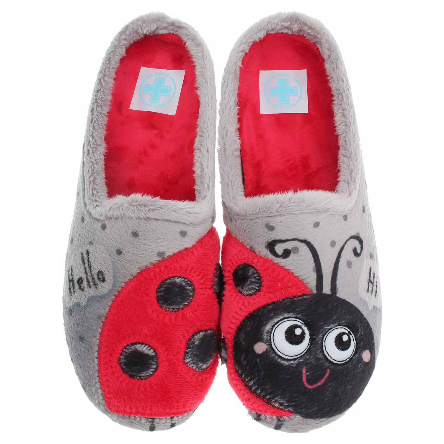 Dámské domácí pantofle Medi Line 1121-024 grey-red 38