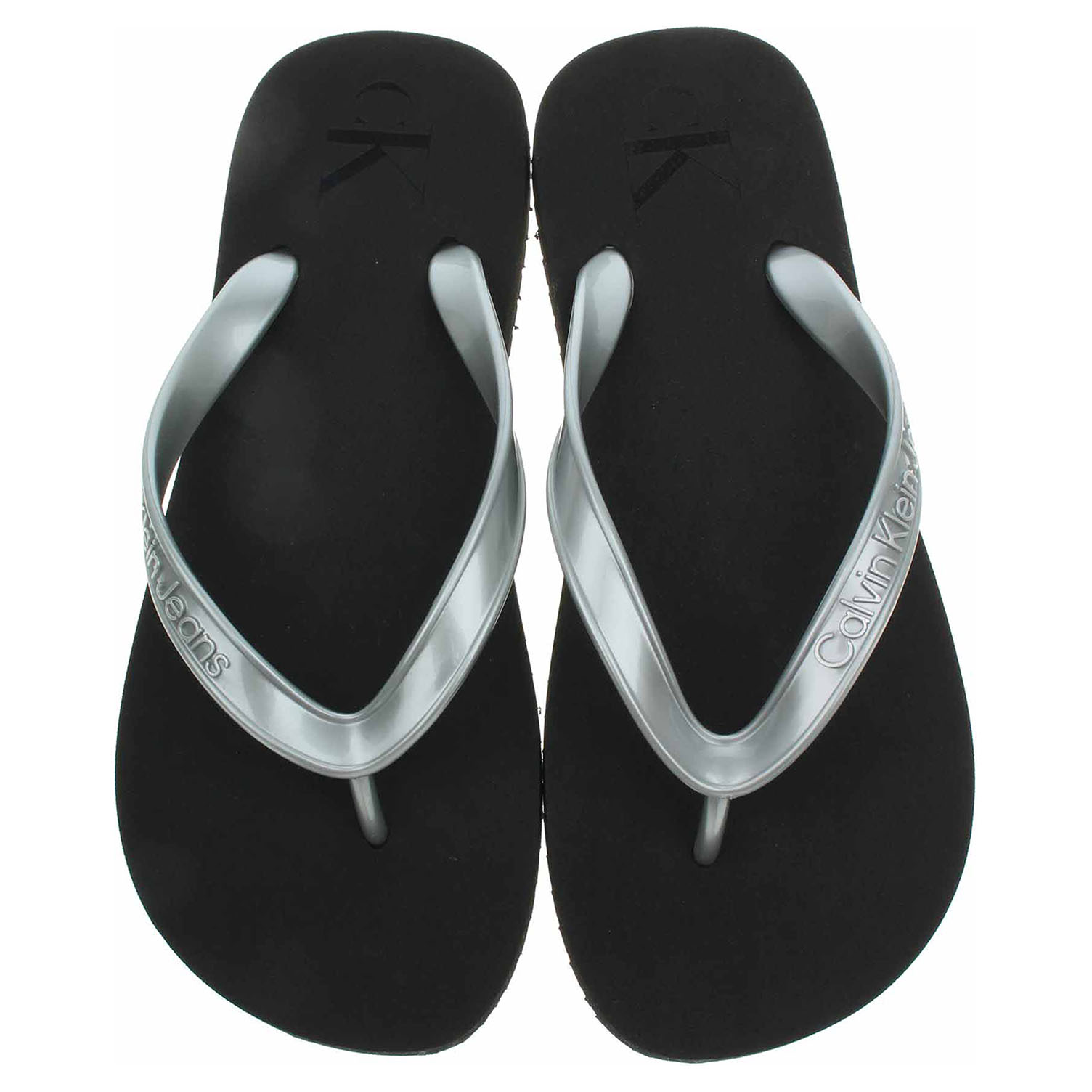Dámské plážové pantofle Calvin Klein YW0YW01719 00T Black-Silver 37
