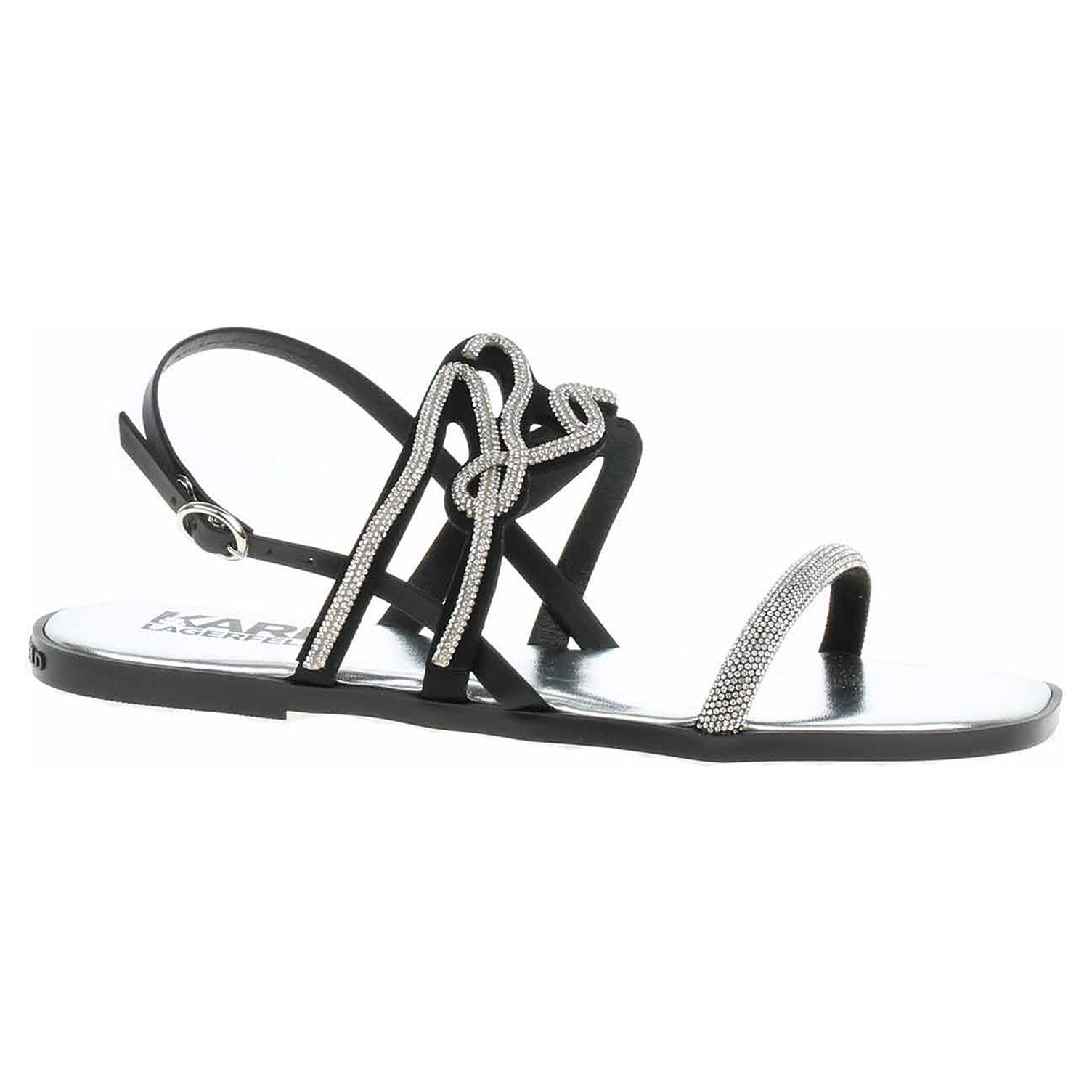 Dámské sandály Karl Lagerfeld KL87425 GSL heavy glitter silver 39