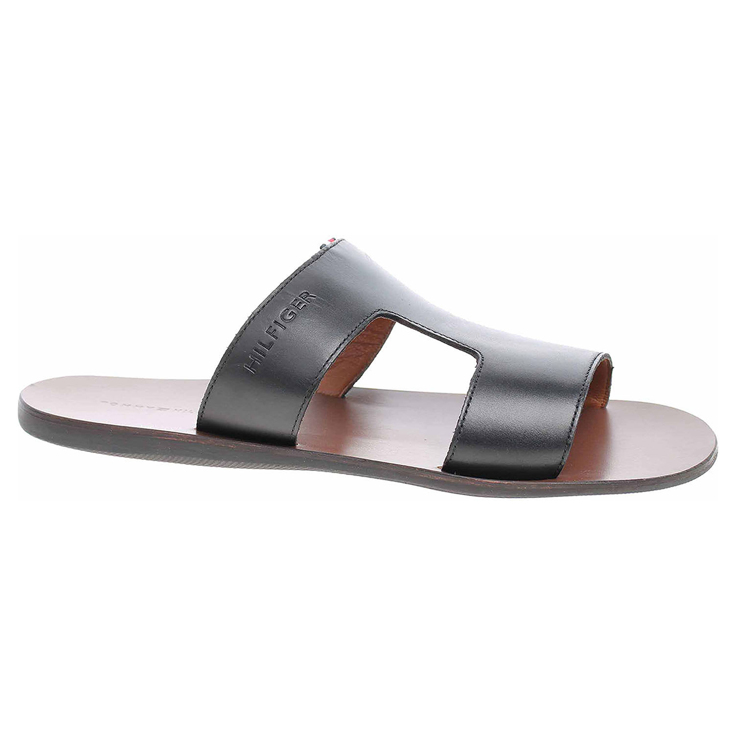 FM0FM02152 990 black módní pánské pantofle, vycházkové Tommy Hilfiger