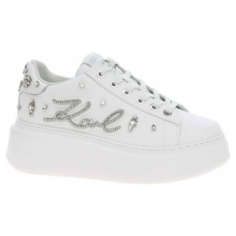 Dámská obuv Karl Lagerfeld KL63525 01S White Lthr w-Silver