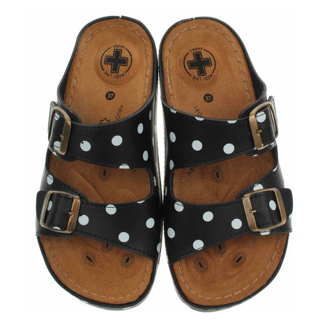 Dámské pantofle Medi Line S182.002 black dots