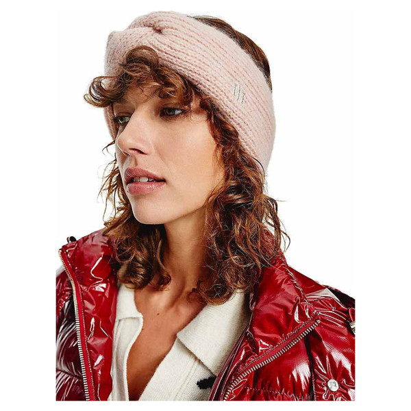 detail Tommy Hilfiger dámská čelenka AW0AW10620 TGF silver pink