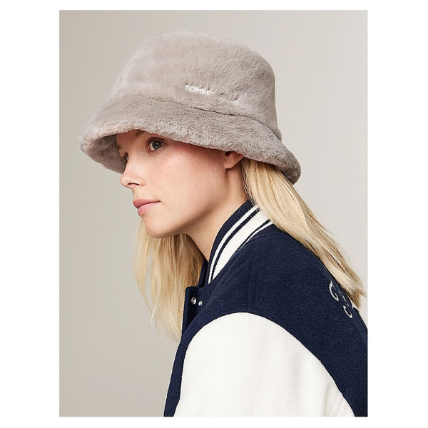 detail Tommy Hilfiger dámský klobouk AW0AW16784 Sil.Grey-Pink