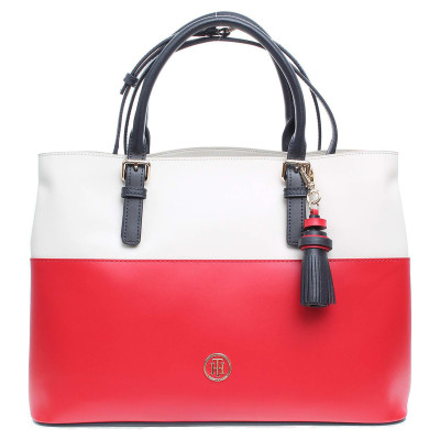 detail Tommy Hilfiger dámská kabelka AW0AW04047 červená-bílá