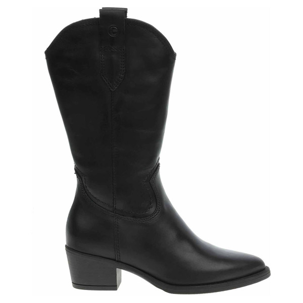 detail Dámské kozačky Tamaris 1-25701-41 black leather