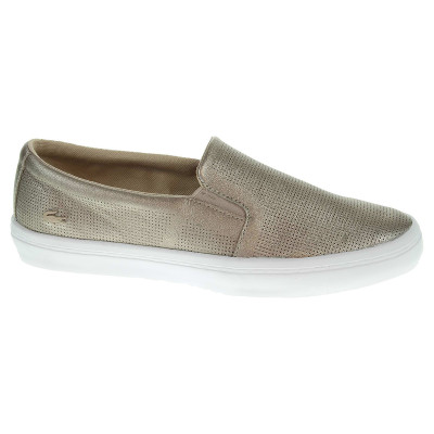 detail Lacoste Gazon Slip On dámské mokasiny zlaté