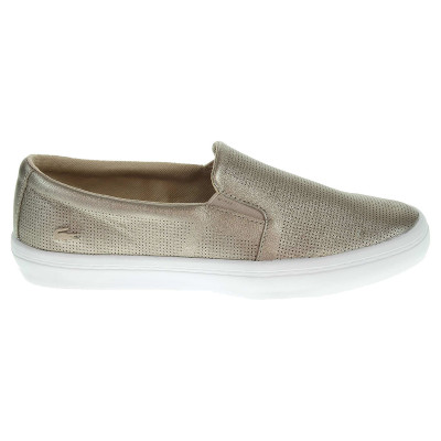 detail Lacoste Gazon Slip On dámské mokasiny zlaté