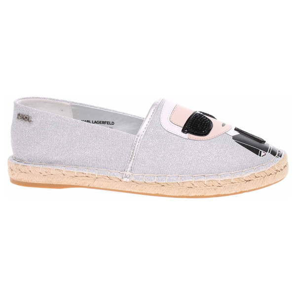 detail Dámská obuv Karl Lagerfeld KL80111 9SL silver canvas