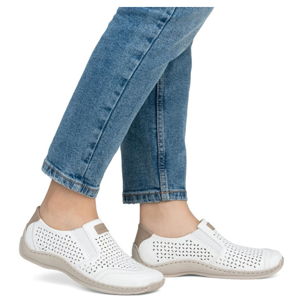 detail Dámské mokasiny Rieker L1792-80 weiss