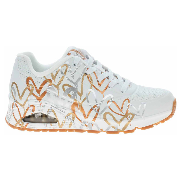 detail Skechers Uno - Metallic Love white-gold