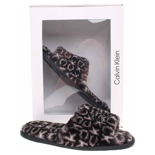 detail Dámské domácí pantofle Calvin Klein HW0HW00535 0GK black mono