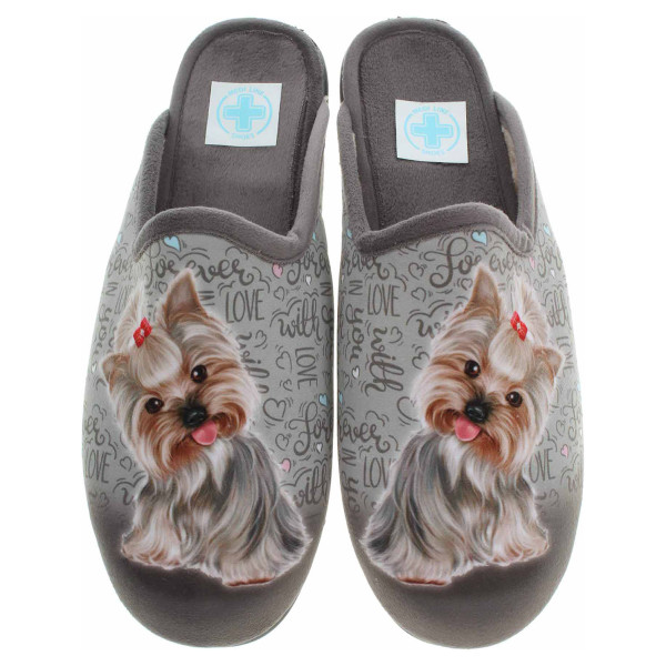 detail Dámské domácí pantofle Medi LIne 134-025 šedá