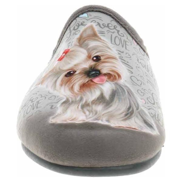 detail Dámské domácí pantofle Medi LIne 134-025 šedá