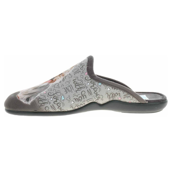 detail Dámské domácí pantofle Medi LIne 134-025 šedá