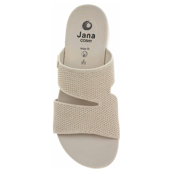 detail Dámské pantofle Jana 8-27270-43 beige-gold