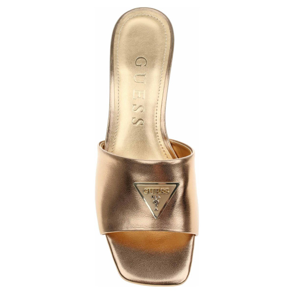 detail Dámské pantofle Guess FLJLUSLEL03-BRONZ