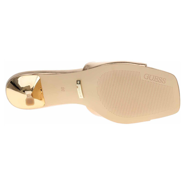 detail Dámské pantofle Guess FLJLUSLEL03-BRONZ