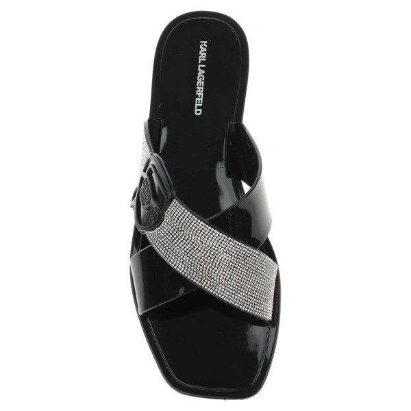 detail Dámské pantofle Karl Lagerfeld KL80004S V0S black rubber w-silver