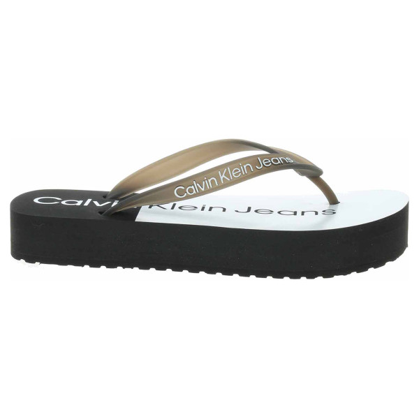 detail Dámské plážové pantofle Calvin Klein YW0YW00716 0GJ Black-White