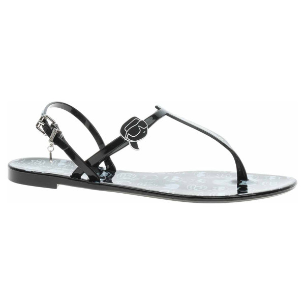 detail Karl Lagerfeld dámské plážové KL80002G V01 black rubber w-white