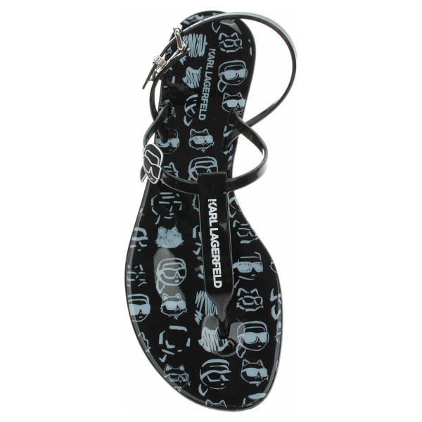 detail Karl Lagerfeld dámské plážové KL80002G V01 black rubber w-white