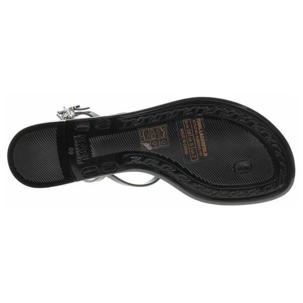 detail Karl Lagerfeld dámské plážové KL80002G V01 black rubber w-white