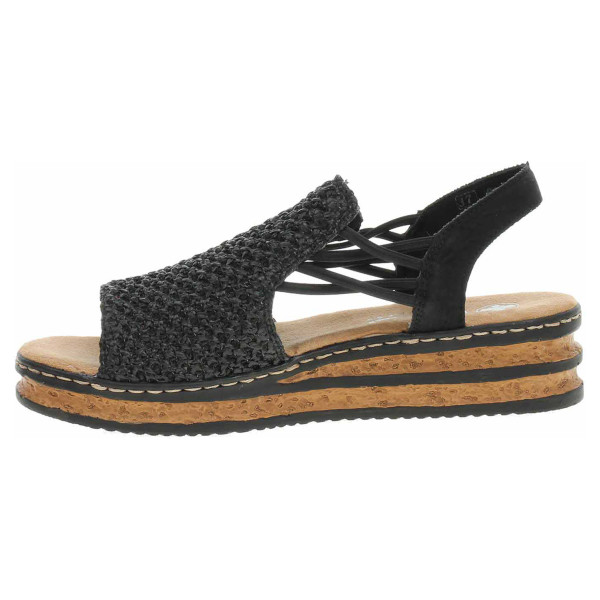 detail Dámské sandály Rieker 62941-00 schwarz