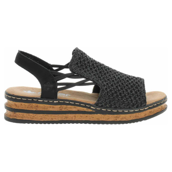 detail Dámské sandály Rieker 62941-00 schwarz