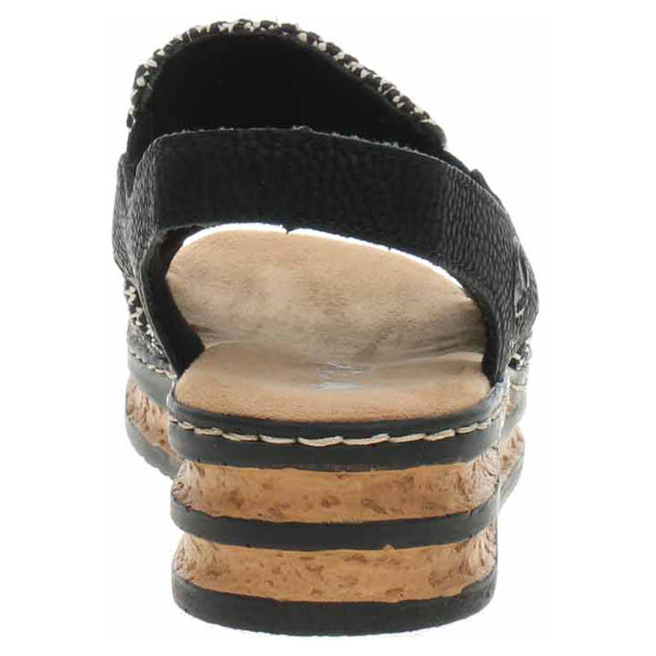 detail Dámské sandály Rieker 62971-00 schwarz kombi