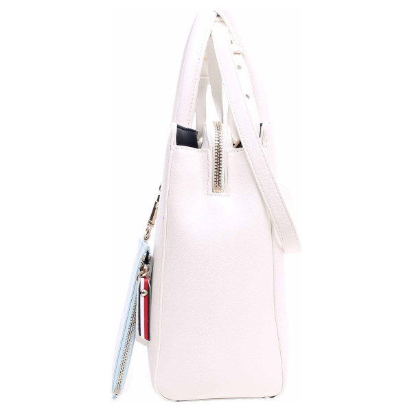 detail Tommy Hilfiger dámská kabelka AW0AW06487 104 bright white-tommy navy