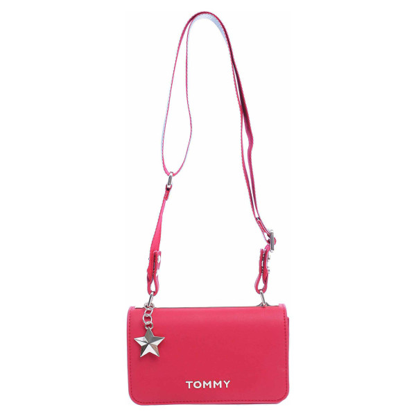 detail Tommy Hilfiger dámská kabelka AW0AW06438 614 tommy red-silver metallic