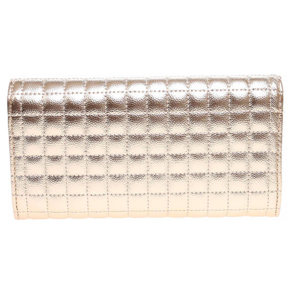 detail Guess dámská kabelka Matrix Laminated Quilted Clutch gold