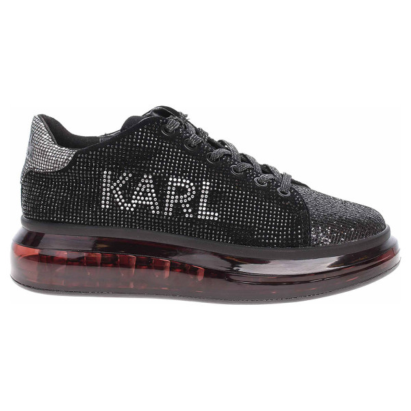 detail Dámská obuv Karl Lagerfeld KL62623 10S blk text lthr w-silver