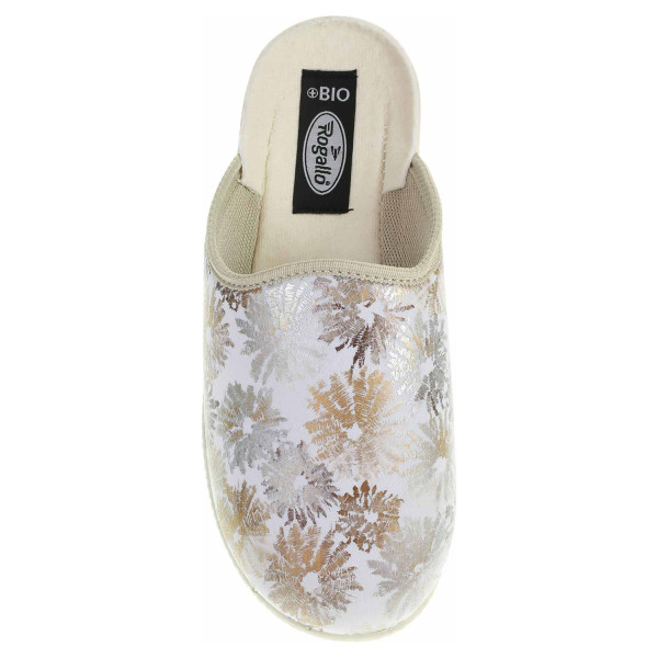 detail Dámské domácí pantofle Rogallo 3360/055 bílá-květy