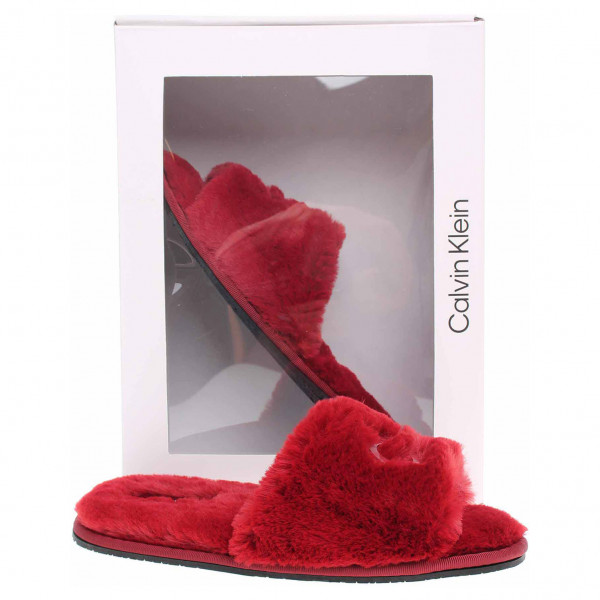 detail Dámské domácí pantofle Calvin Klein HW0HW00634 XB8 red currant
