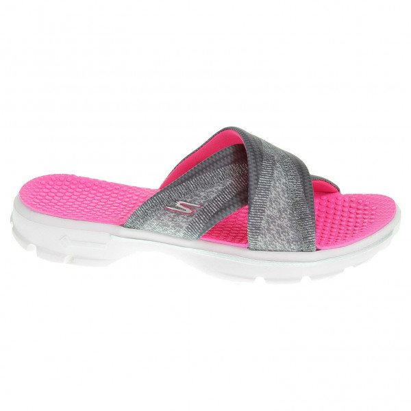 detail Skechers Go Walk-Mellow charcoal-hot pink