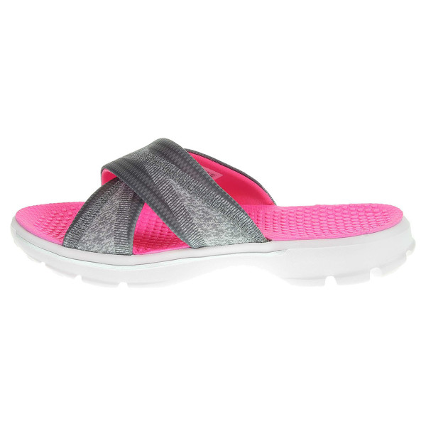 detail Skechers Go Walk-Mellow charcoal-hot pink