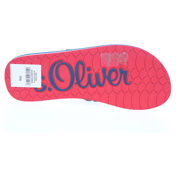 detail s.Oliver dámské pantofle 5-27110-36 modrá-bílá