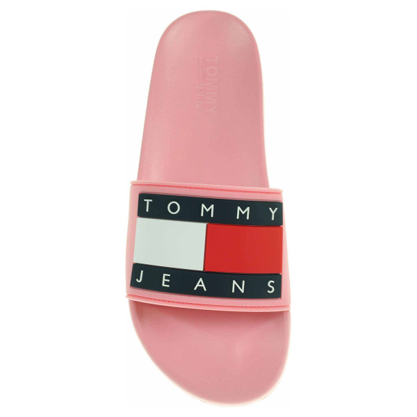 detail Dámské plážové pantofle Tommy Hilfiger EN0EN00474 669 geranium pink