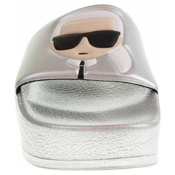 detail Dámské plážové pantofle Karl Lagerfeld KL80805 VSL silver rubber